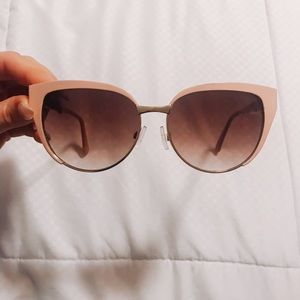 Light pink cateye designer IsaacMizrahi sunglasses